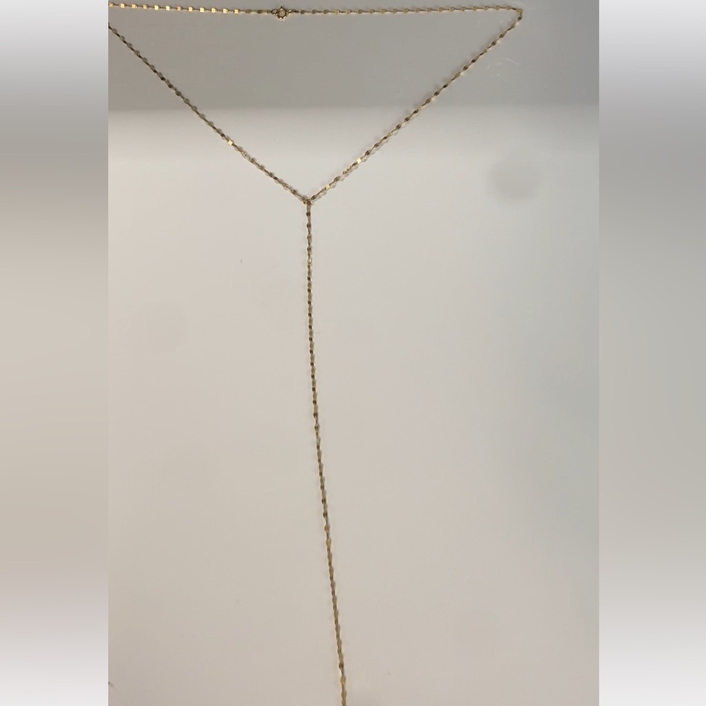 14k gold beautifully delicate lariat chain. - Picture 5 of 5